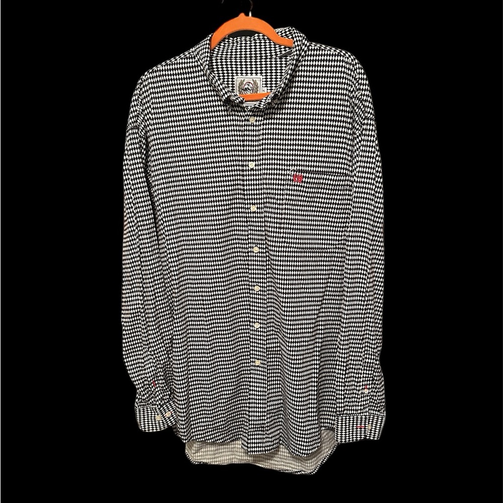 Cinch Men's Black and White Patterned Shirt